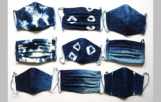 藍染めガーゼマスク